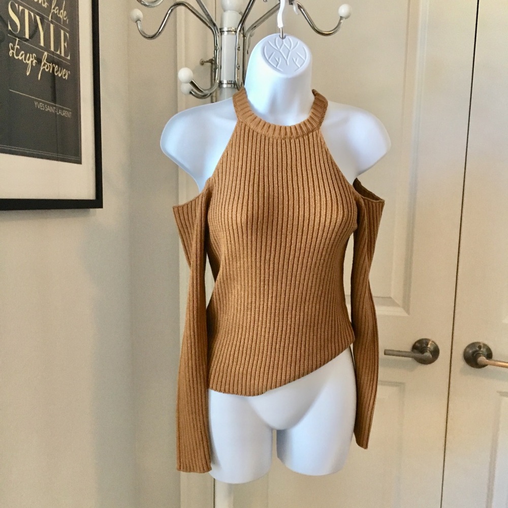 NWOT Forever 21 Ribbed Open-Shoulder Top - S - Picture 2 of 4